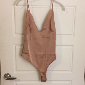 For Love and Lemons Nude Satin Scorpio Bodysuit